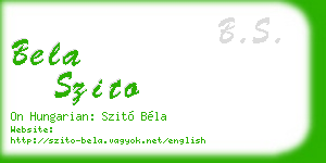 bela szito business card